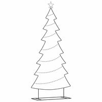 Albero di Natale in metallo con supporto Nero 210 cm Acciaio 42019191