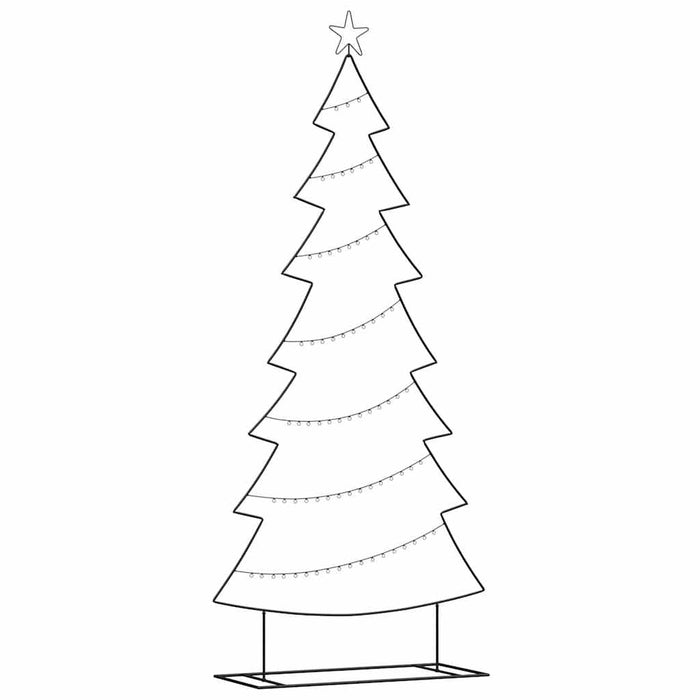 Albero di Natale in metallo con supporto-Decorazioni natalizie Nero 210 cm Acciaio