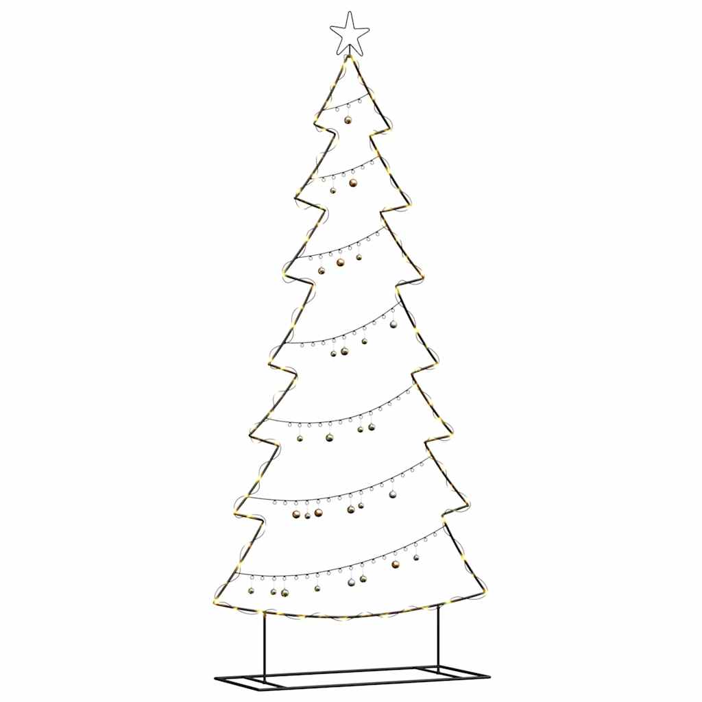 Albero di Natale in metallo con supporto-Decorazioni natalizie Nero 210 cm Acciaio