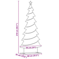 Albero di Natale in metallo con supporto Nero 210 cm Acciaio 42019191