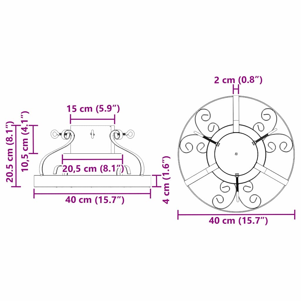 Supporto per Albero di Natale Rame antico 40 x 40 x 20.5 cm 42019193