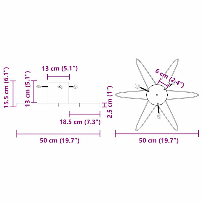 Supporto per Albero di Natale Nero 49 x 49 x 15,5 cm Acciaio 42019200