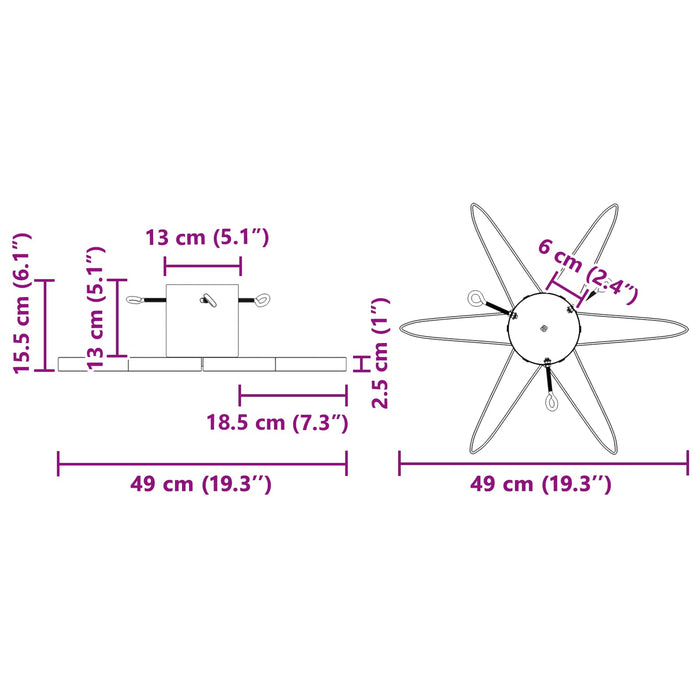 Supporto per Albero di Natale Bianco 49 x 49 x 15,5 cm Acciaio 42019201