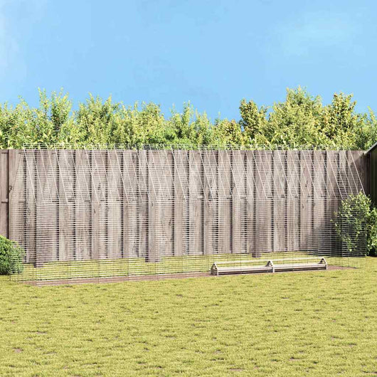 Gabbia per polli 2 pcs Argento 600 x 100 x 210 cm 3394430