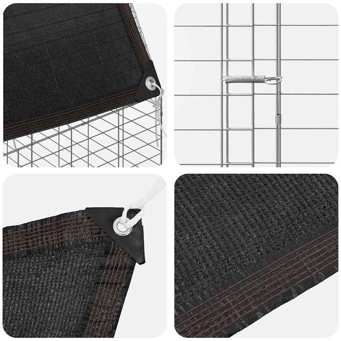 Gabbia per polli 2 pcs Argento 600 x 100 x 210 cm 3394431