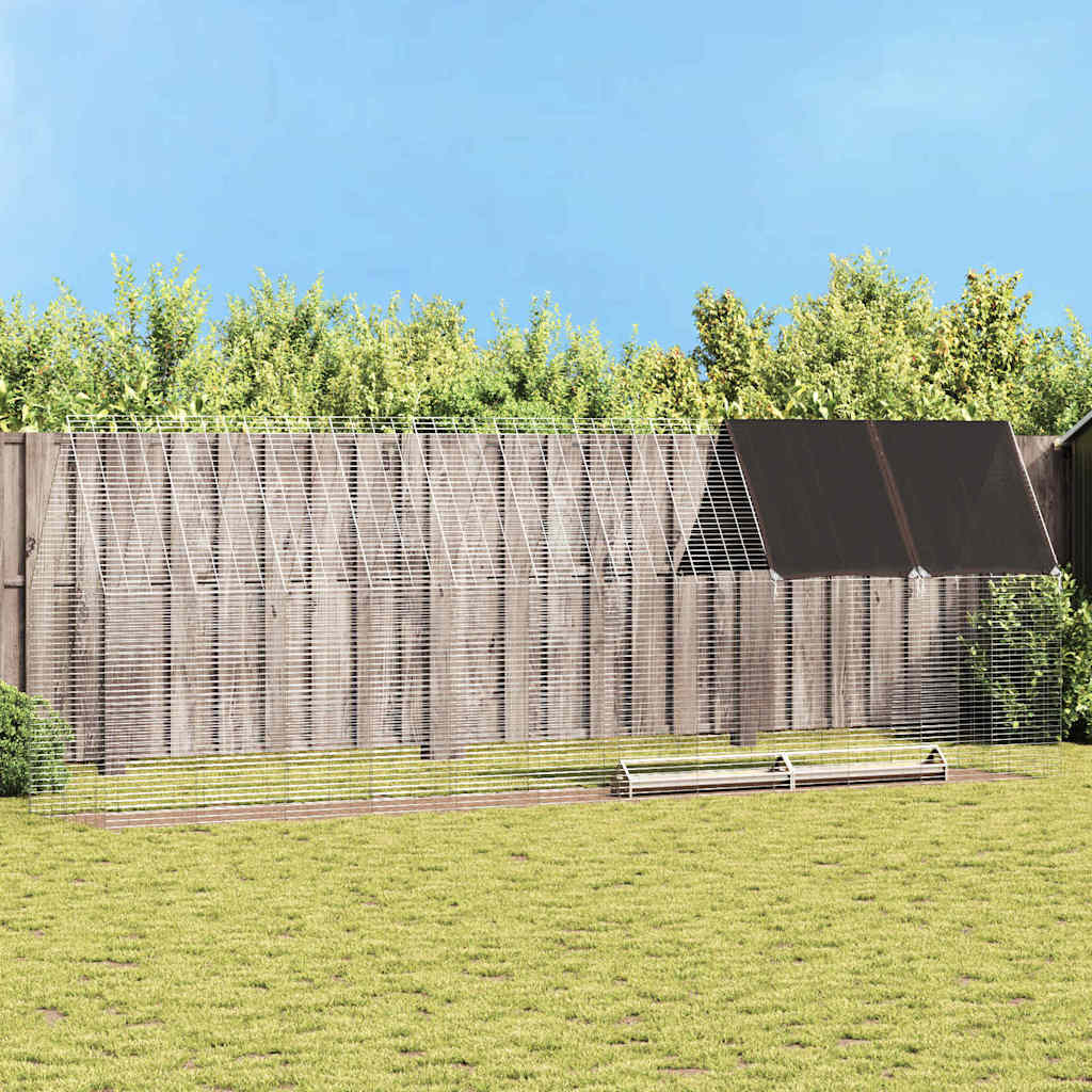 Gabbia per polli 2 pcs Argento 600 x 100 x 210 cm 3394431