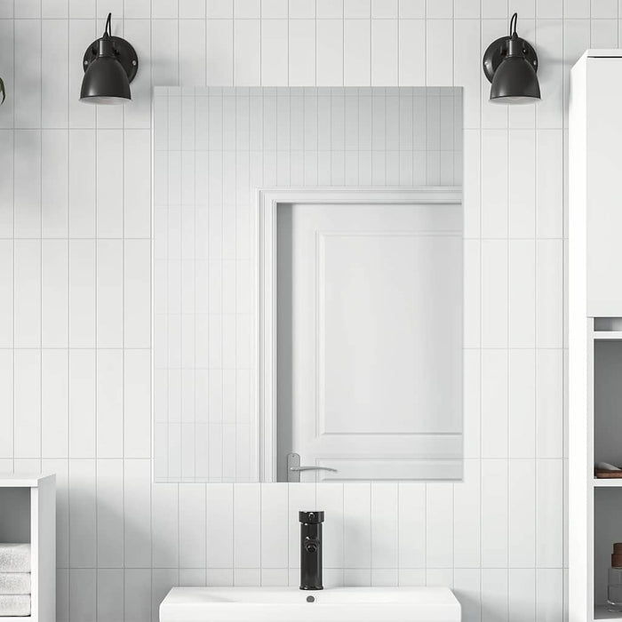 Pellicola a specchio 2 pz-Set di 2 Specchi da bagno Argento PET 709490