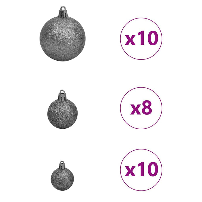 Albero di Natale artificiale preilluminato con set di palline 3394828