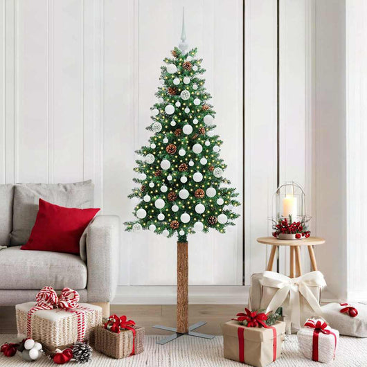 Albero di Natale snodato con 300 LED con supporto Verde 180 cm 3394867