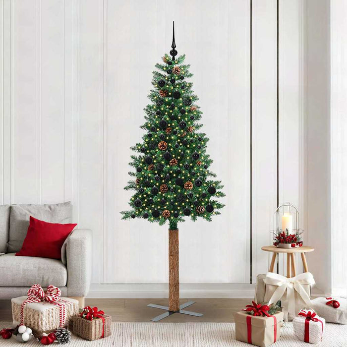 Albero di Natale snodato con 300 LED con supporto Verde 210 cm 3394878