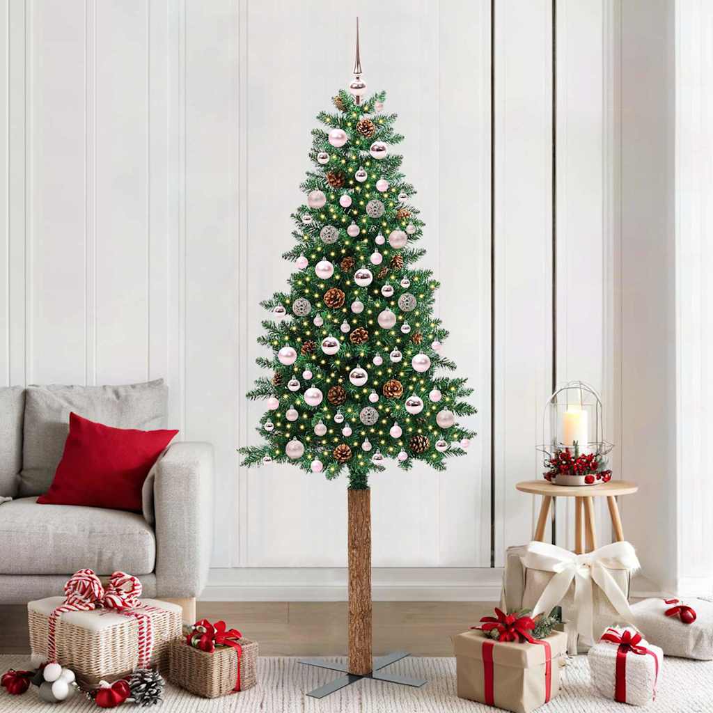 Albero di Natale snodato con 300 LED con supporto Verde 210 cm 3394879