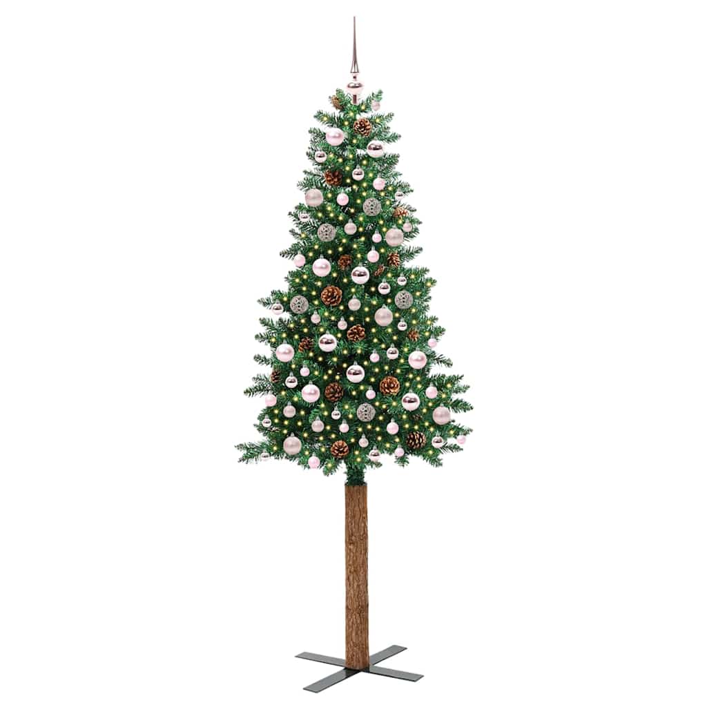 Albero di Natale snodato con 300 LED con supporto Verde 210 cm 3394879