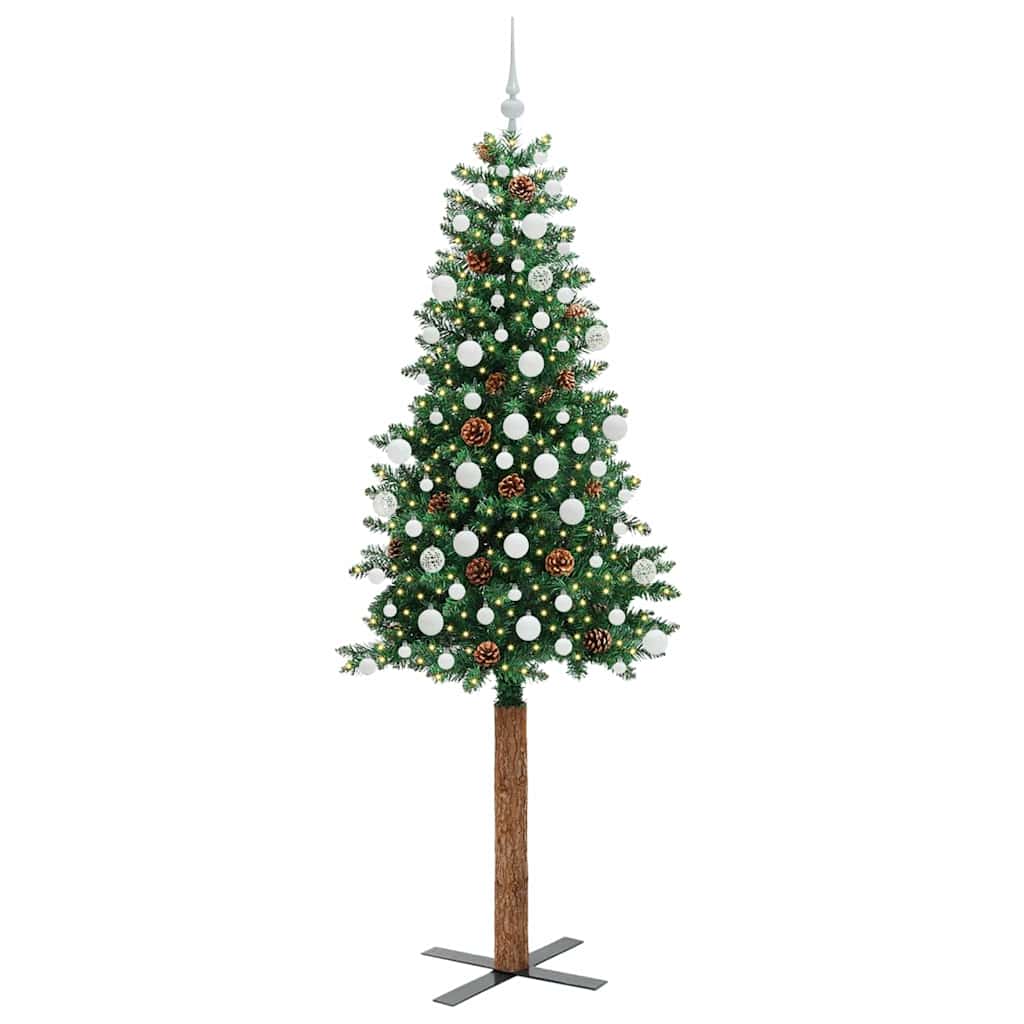 Albero di Natale snodato con 300 LED con supporto-Albero Natalizio Verde 210 cm 679498