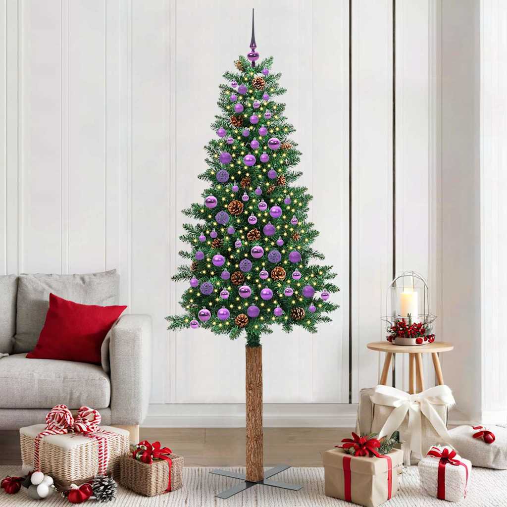 Albero di Natale snodato con 300 LED con supporto Verde 210 cm 3394883