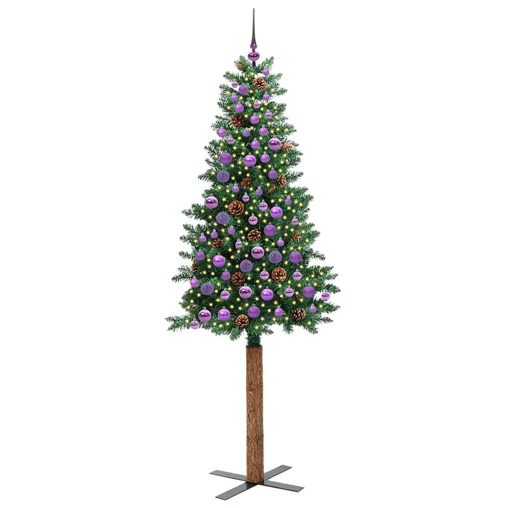 Albero di Natale snodato con 300 LED con supporto-Albero Natalizio Verde 210 cm 713702