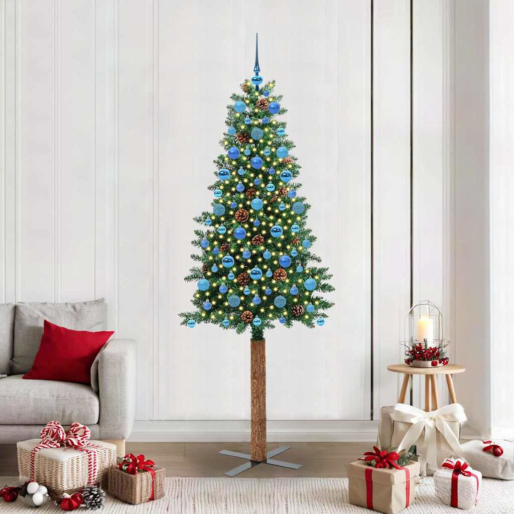 Albero di Natale snodato con 300 LED con supporto Verde 210 cm 3394884