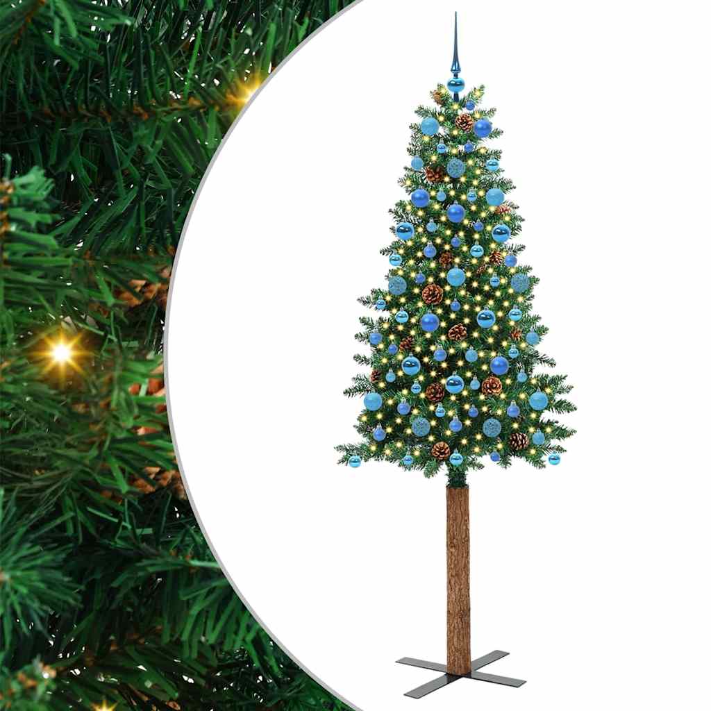 Albero di Natale snodato con 300 LED con supporto Verde 210 cm 3394884