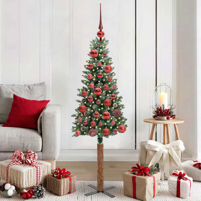 Albero di Natale snodato con 150 LED Verde e Bianco 150 cm 3394886