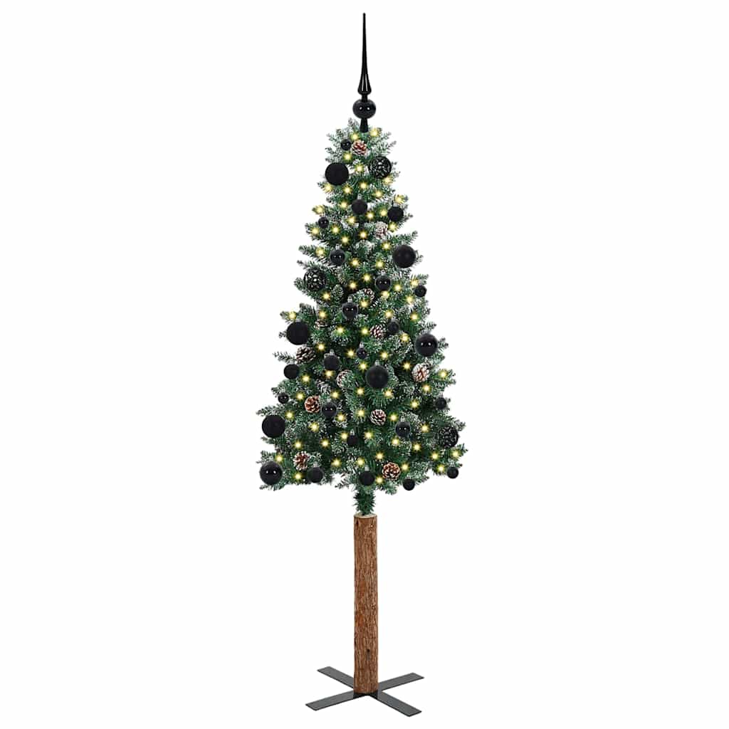 Albero di Natale snodato con 150 LED Verde e Bianco 150 cm 3394887