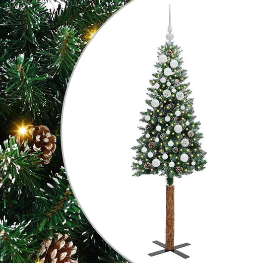 Albero di Natale snodato con 150 LED Verde e Bianco 150 cm 3394889