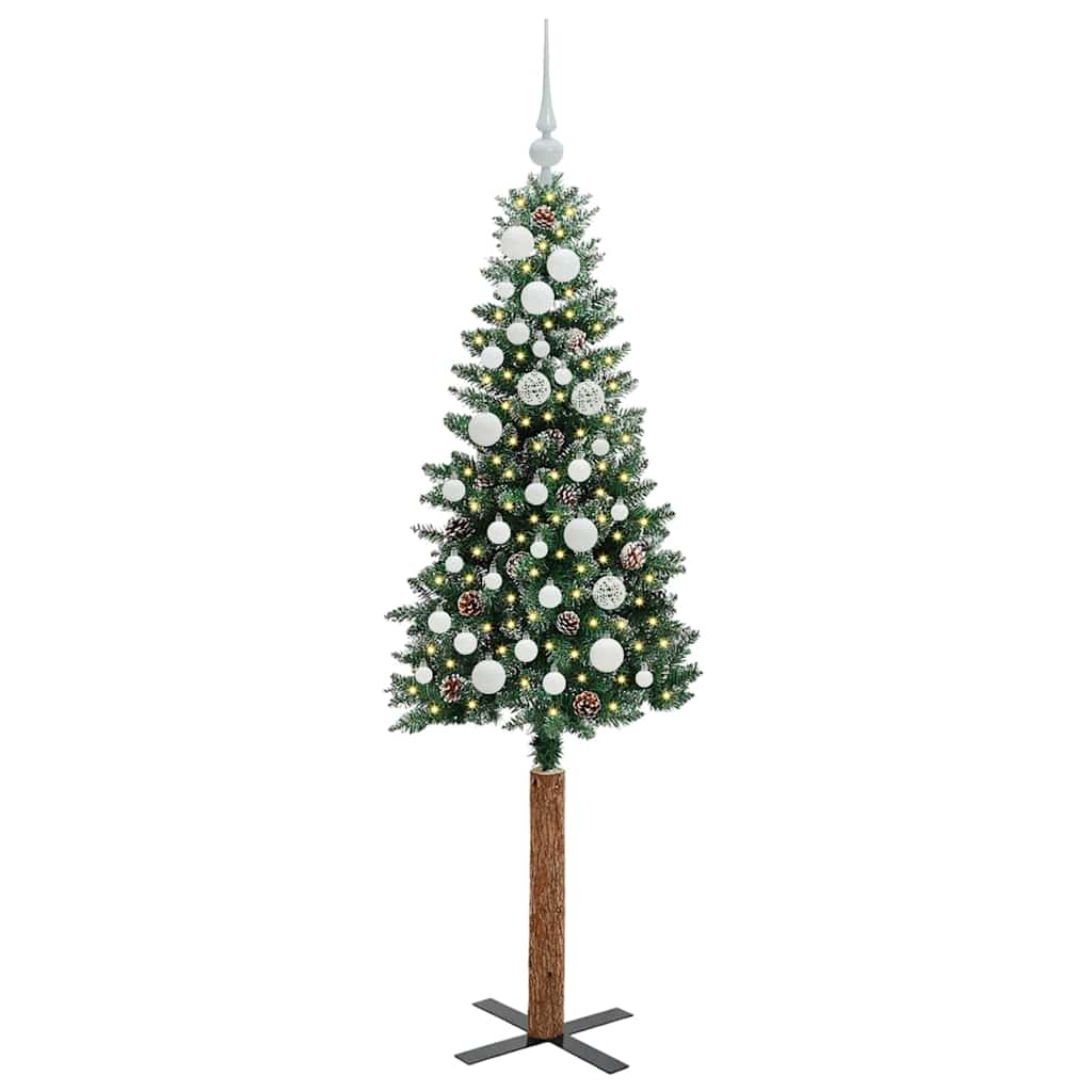 Albero di Natale snodato con 150 LED Verde e Bianco 150 cm 3394889