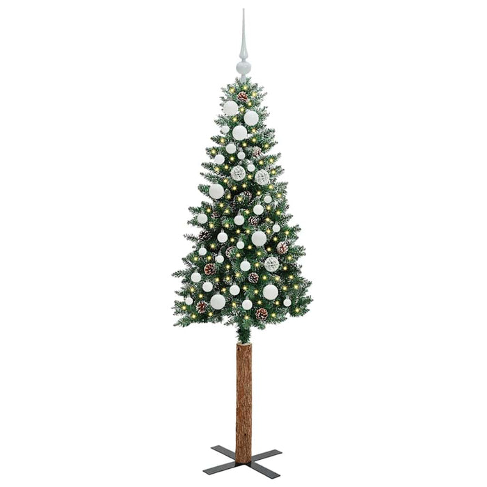 Albero di Natale snodato con 150 LED Verde e Bianco 150 cm 3394889