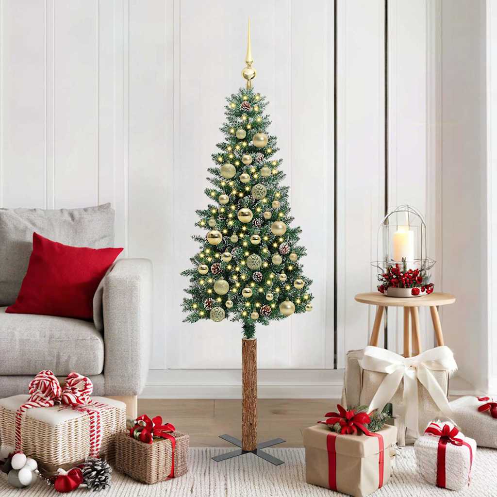 Albero di Natale snodato con 150 LED Verde e Bianco 150 cm 3394890