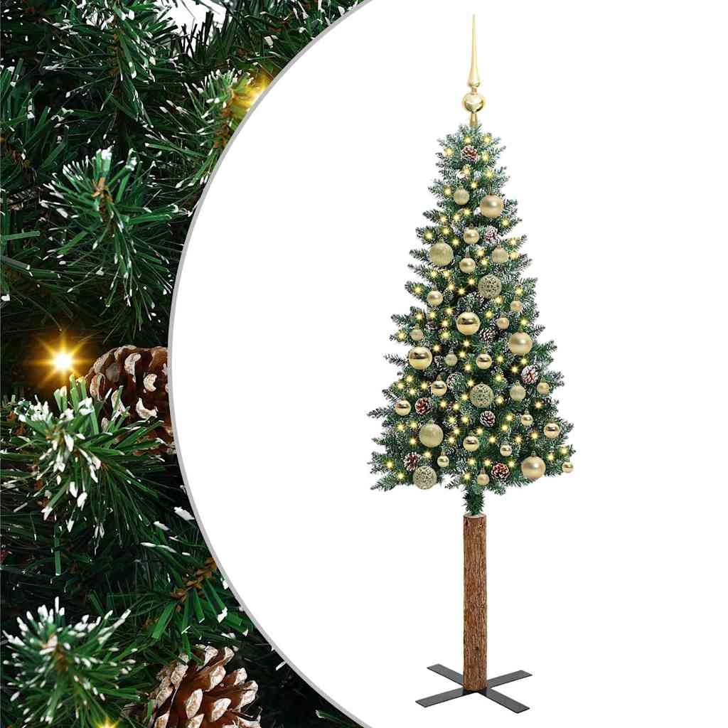 Albero di Natale snodato con 150 LED Verde e Bianco 150 cm 3394890