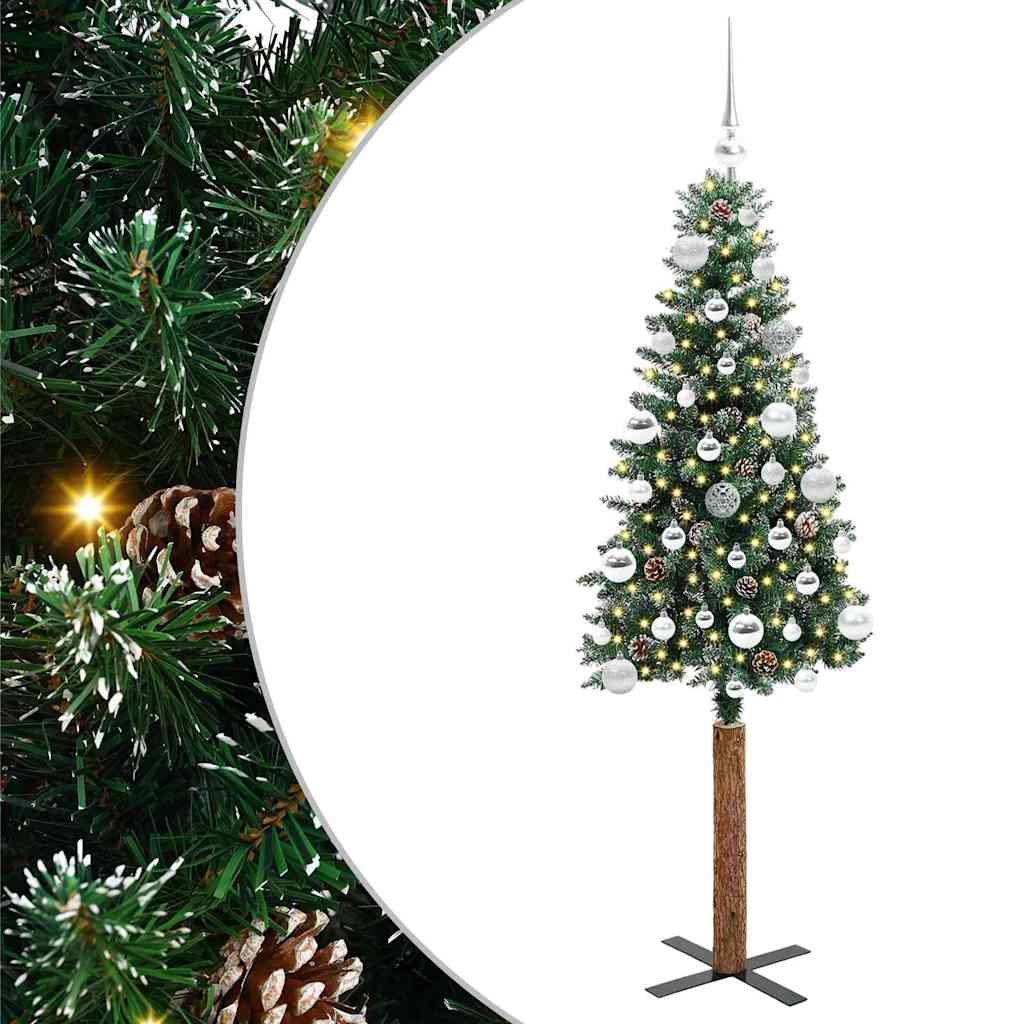 Albero di Natale snodato con 150 LED Verde e Bianco 150 cm 3394891