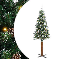 Albero di Natale snodato con 150 LED Verde e Bianco 150 cm 3394891