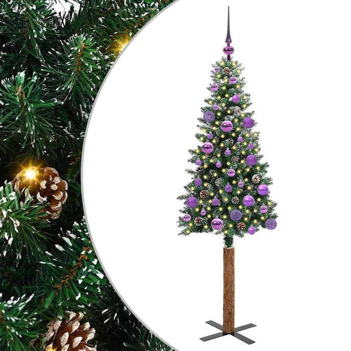 Albero di Natale snodato con 150 LED Verde e Bianco 150 cm 3394892