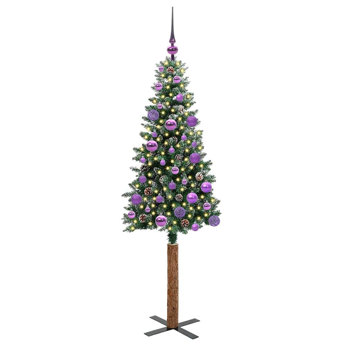Albero di Natale snodato con 150 LED Verde e Bianco 150 cm 3394892