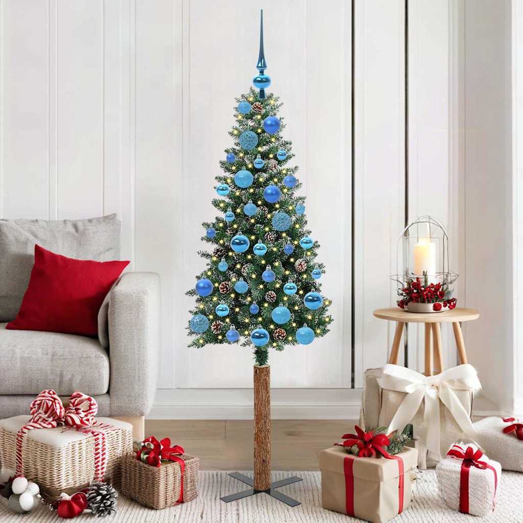Albero di Natale snodato con 150 LED Verde e Bianco 150 cm 3394893