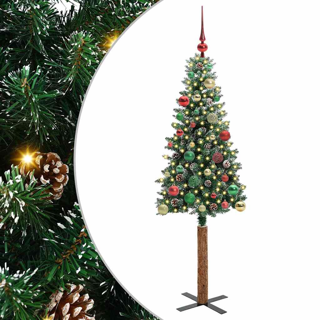 Albero di Natale snodato con 150 LED Verde e Bianco 150 cm 3394894
