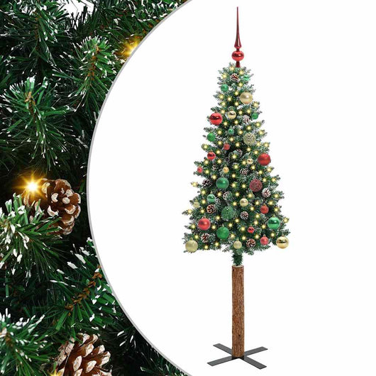 Albero di Natale snodato con 150 LED Verde e Bianco 150 cm 3394894