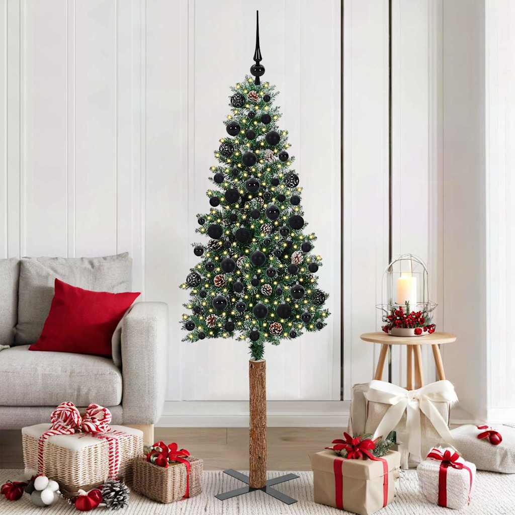 Albero di Natale snodato con 300 LED Verde e Bianco 180 cm 3394900