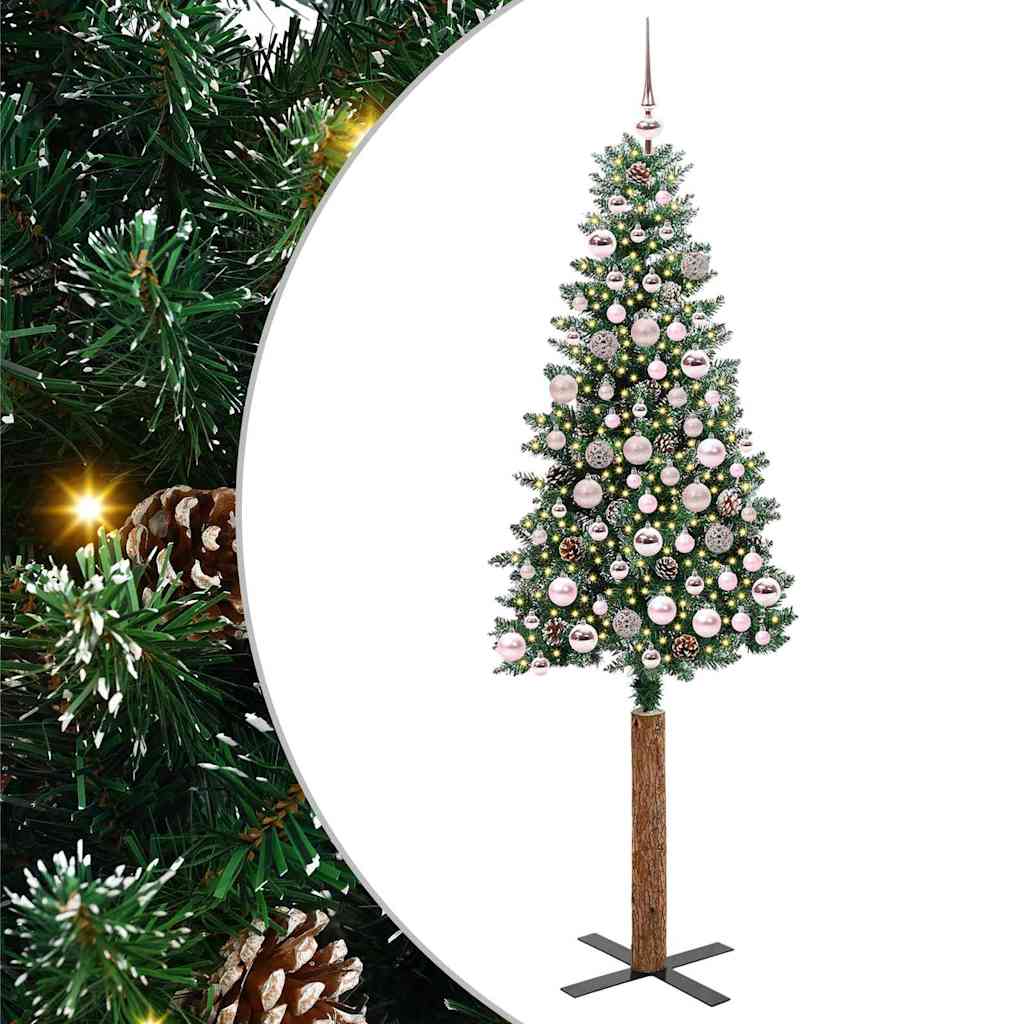 Albero di Natale snodato con 300 LED Verde e Bianco 180 cm 3394901