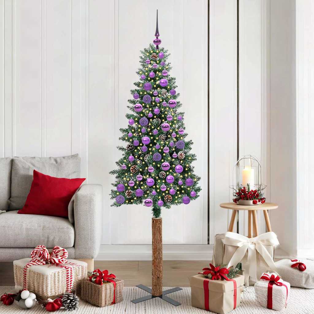 Albero di Natale snodato con 300 LED Verde e Bianco 180 cm 3394905
