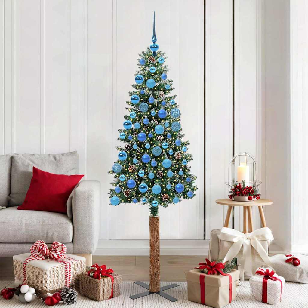 Albero di Natale snodato con 300 LED Verde e Bianco 180 cm 3394906