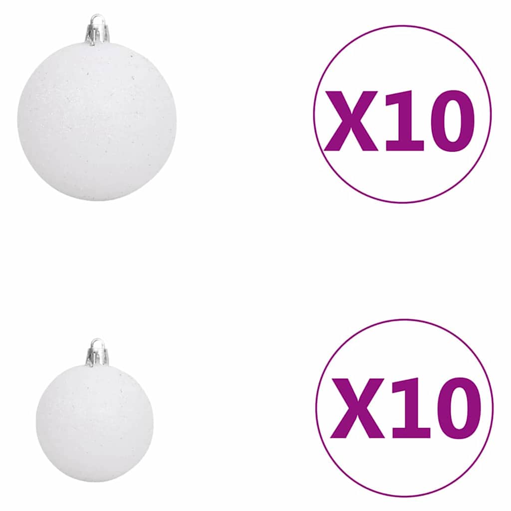 Slim Christmas Tree Luci e Set di Palline Verde 210 cm PVC 3394911