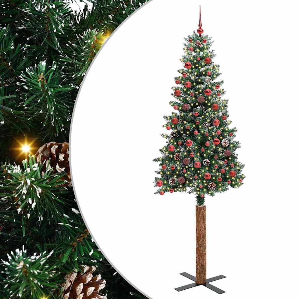 Albero di Natale snodato con 300 LED Verde e Bianco 210 cm 3394912