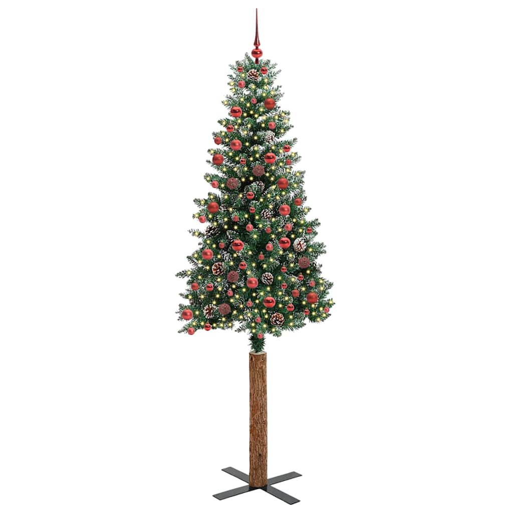 Albero di Natale snodato con 300 LED Verde e Bianco 210 cm 3394912