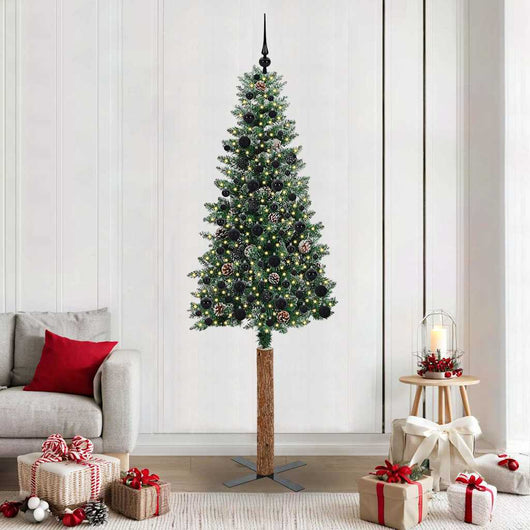Albero di Natale snodato con 300 LED Verde e Bianco 210 cm 3394913