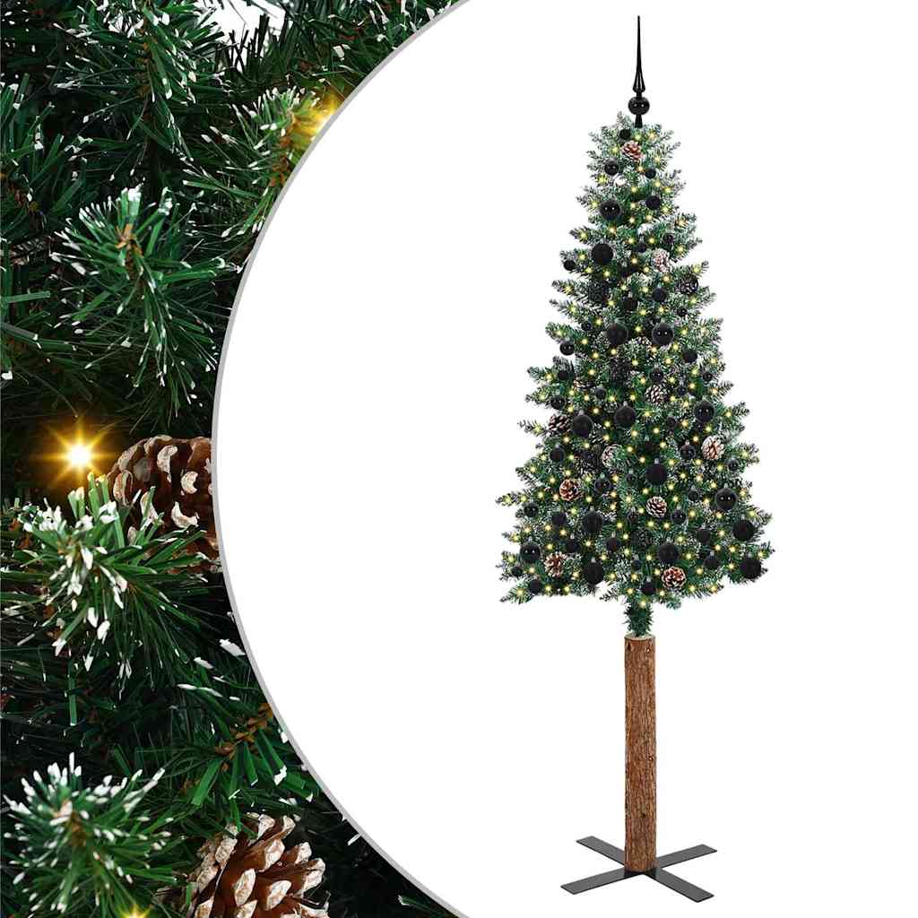 Albero di Natale snodato con 300 LED Verde e Bianco 210 cm 3394913