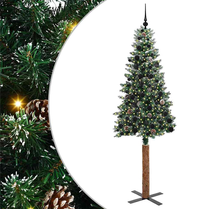 Albero di Natale snodato con 300 LED Verde e Bianco 210 cm 3394913