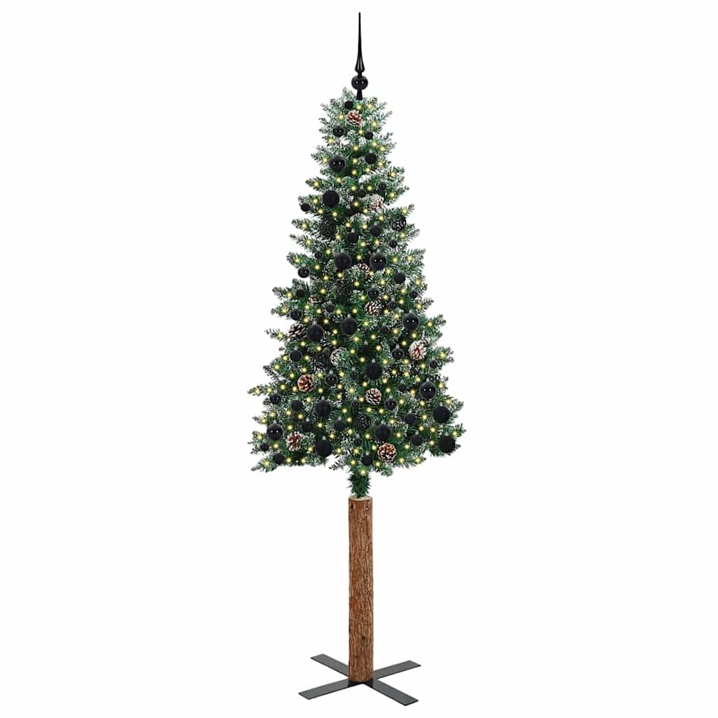 Albero di Natale snodato con 300 LED Verde e Bianco 210 cm 3394913