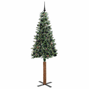 Albero di Natale snodato con 300 LED Verde e Bianco 210 cm 3394913