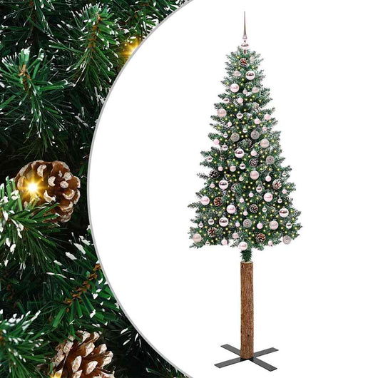 Albero di Natale snodato con 300 LED Verde e Bianco 210 cm 3394914