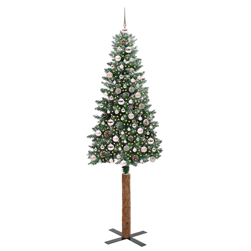 Albero di Natale snodato con 300 LED Verde e Bianco 210 cm 3394914