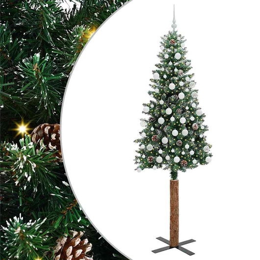 Albero di Natale snodato con 300 LED Verde e Bianco 210 cm 3394915